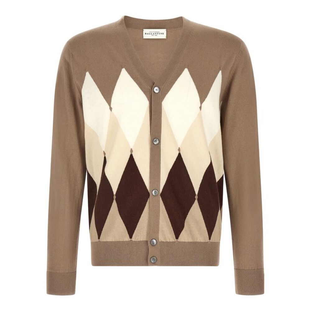 Ballantyne Brown Cotton Men's Cardigan